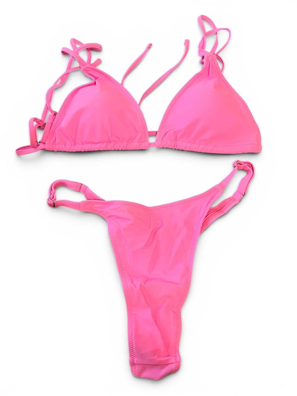 Women Sexy Swimsuit  String Triangle Micro Thong Bikini Pink swimsuit